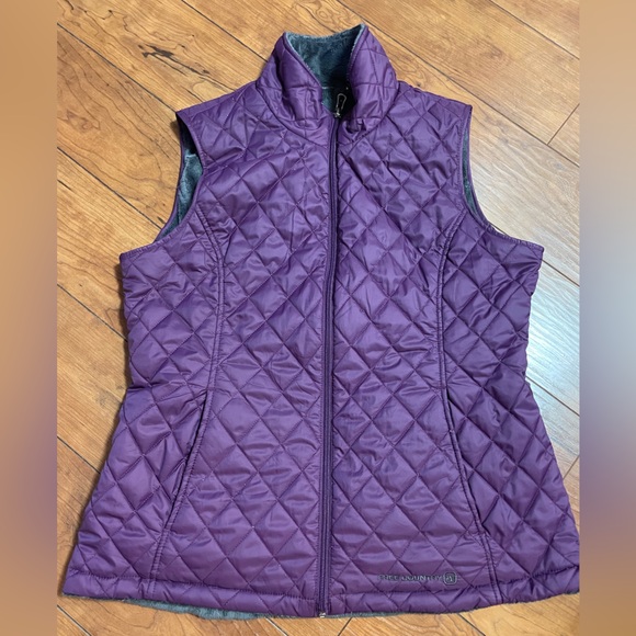 Free Country Jackets & Blazers - Free Country Deep Purple and Grey Reversible Quilted Vest